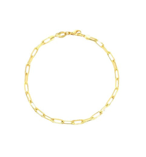 Bracelet Open Clip Link Modern Gold-filled Chain on white background