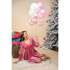 Pink Leopard Velvet Ruffled Holiday Mini Dress - Athena's Fashion Boutique
