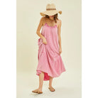 Plus Mineral-Washed Gauze Midi Dress with Pockets