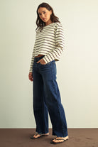 Just Black Denim | Giselle Wide Leg Jeans - Dark | Sweetest Stitch