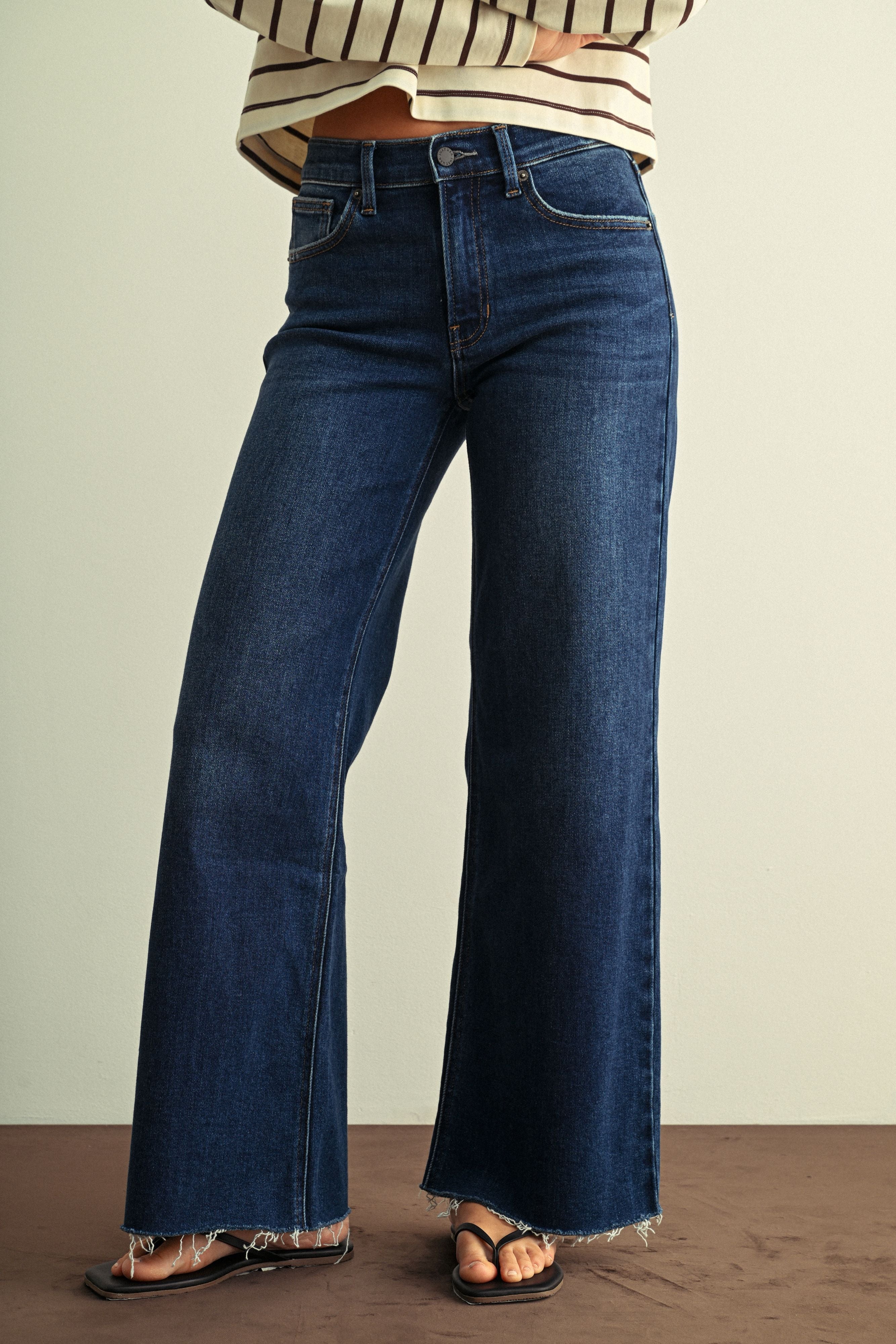 Just Black Denim | Giselle Wide Leg Jeans - Dark | Sweetest Stitch