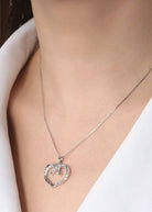 Saints and Saviors Wild at Heart Equestrian Horseshoe Necklace in Silver on model